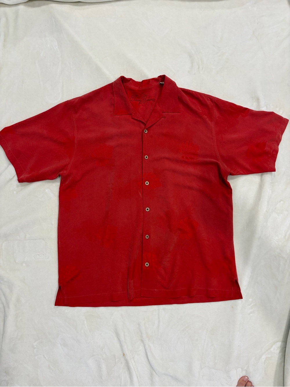 Tommy Bahama Red Short-Sleeve Camp Shirt